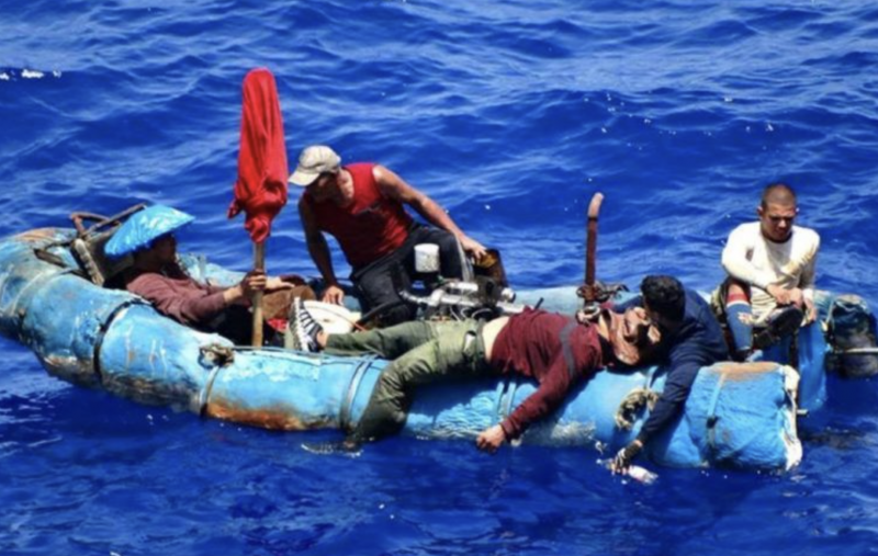 Cuban Rafters Escaping From Communism Arrive In The U S In A Precarious Boat